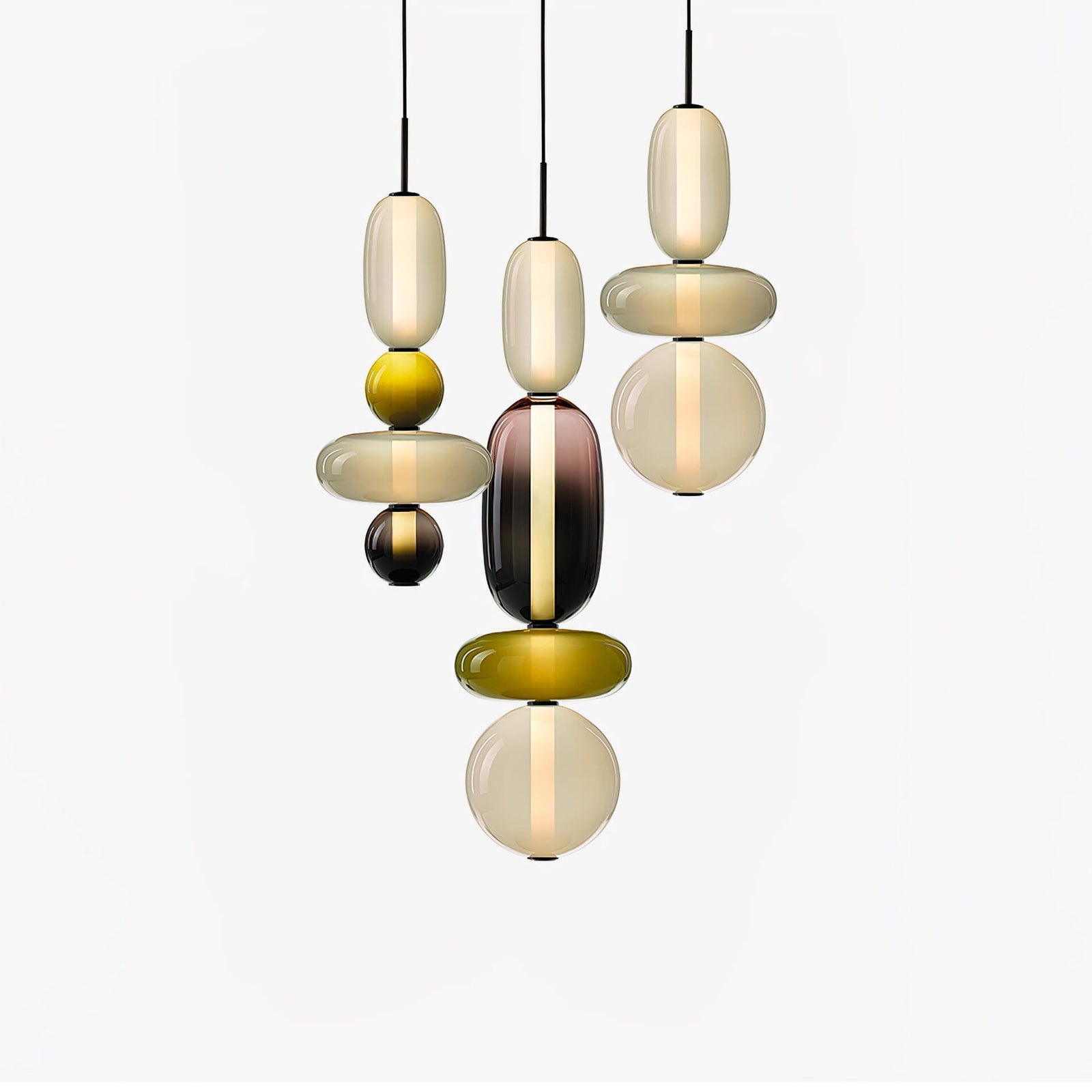 TOTEM (Open Box)-Multi Colour Glass Pendant Light-ZENDUCE