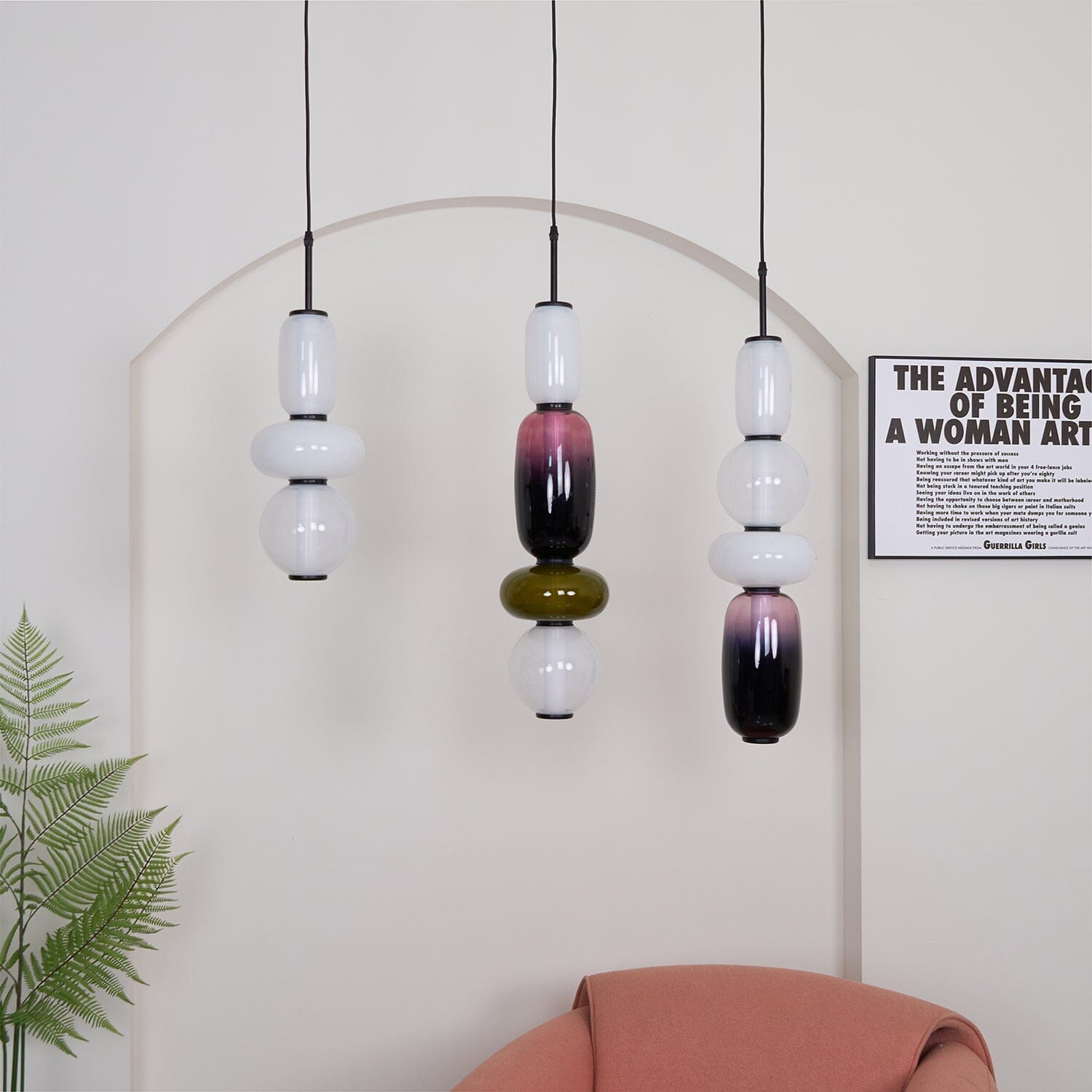 TOTEM (Open Box)-Multi Colour Glass Pendant Light-ZENDUCE