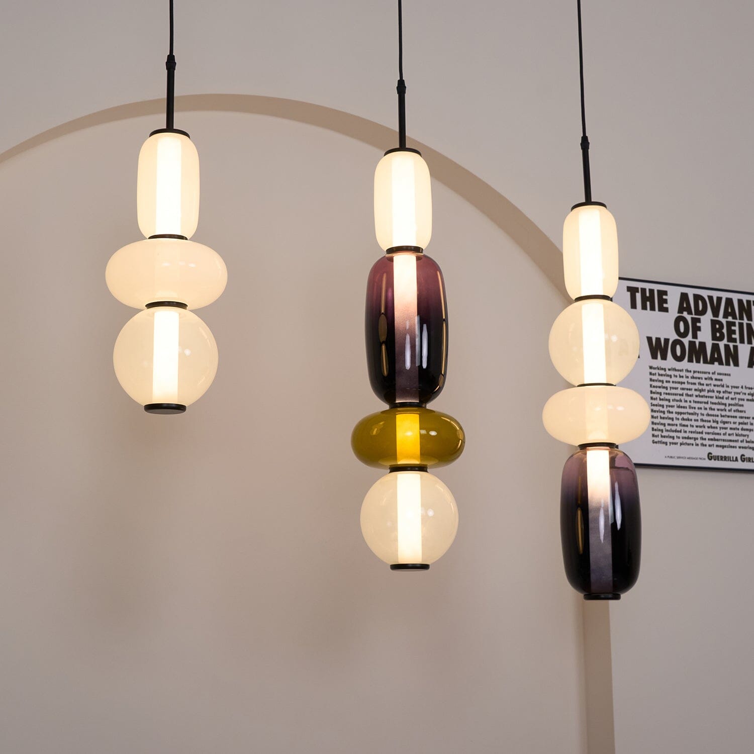 TOTEM (Open Box)-Multi Colour Glass Pendant Light-ZENDUCE