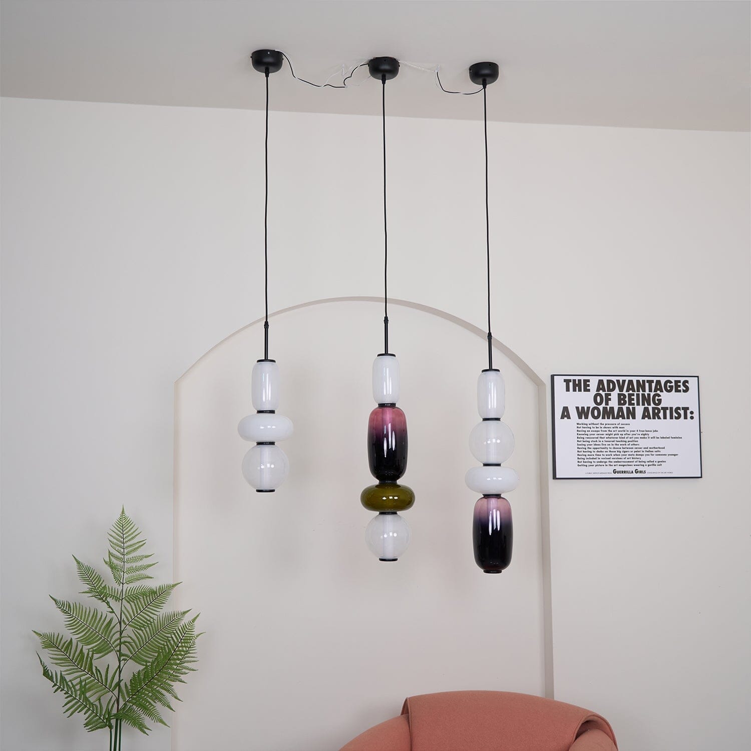 TOTEM (Open Box)-Multi Colour Glass Pendant Light-ZENDUCE