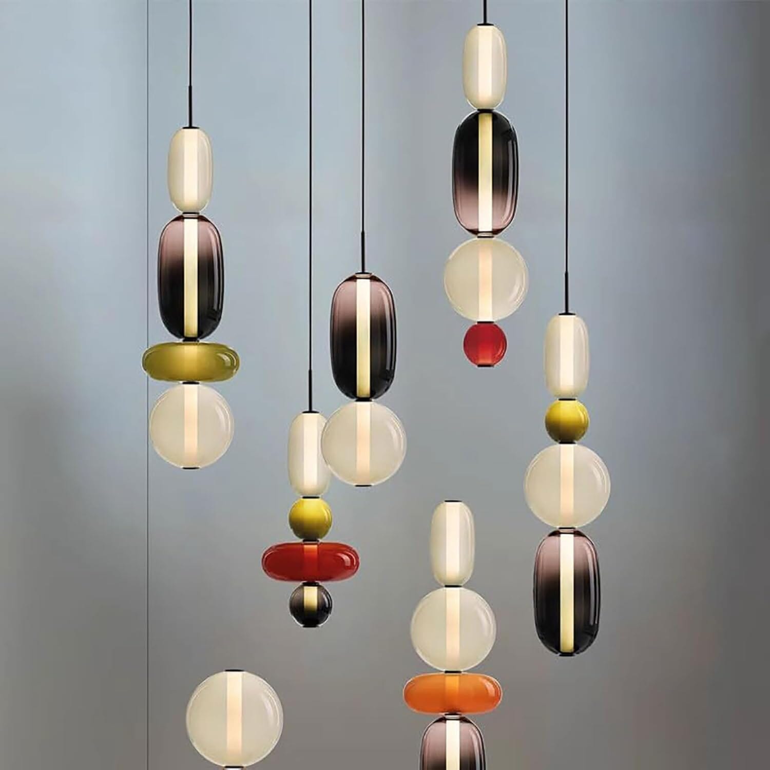 TOTEM (Open Box)-Multi Colour Glass Pendant Light-ZENDUCE