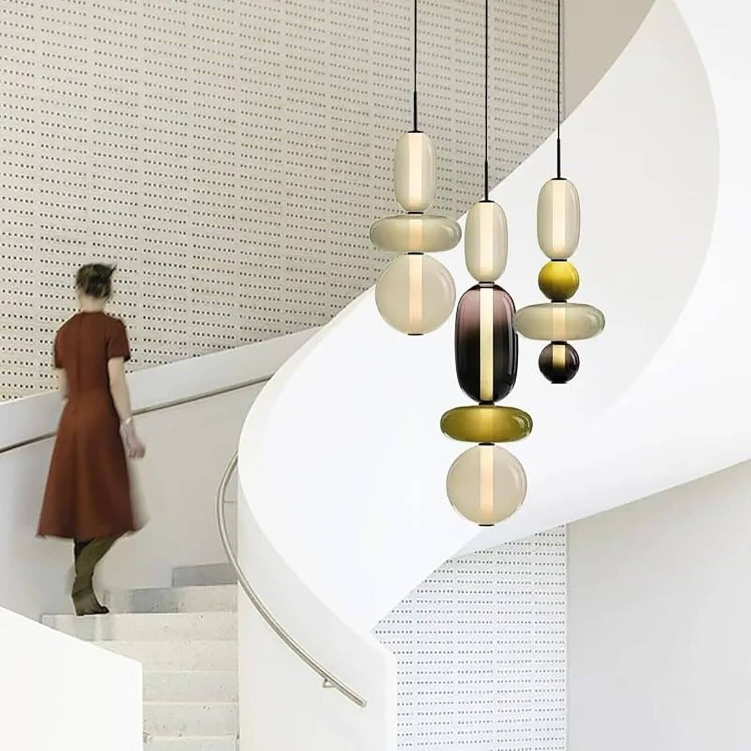 TOTEM (Open Box)-Multi Colour Glass Pendant Light-ZENDUCE