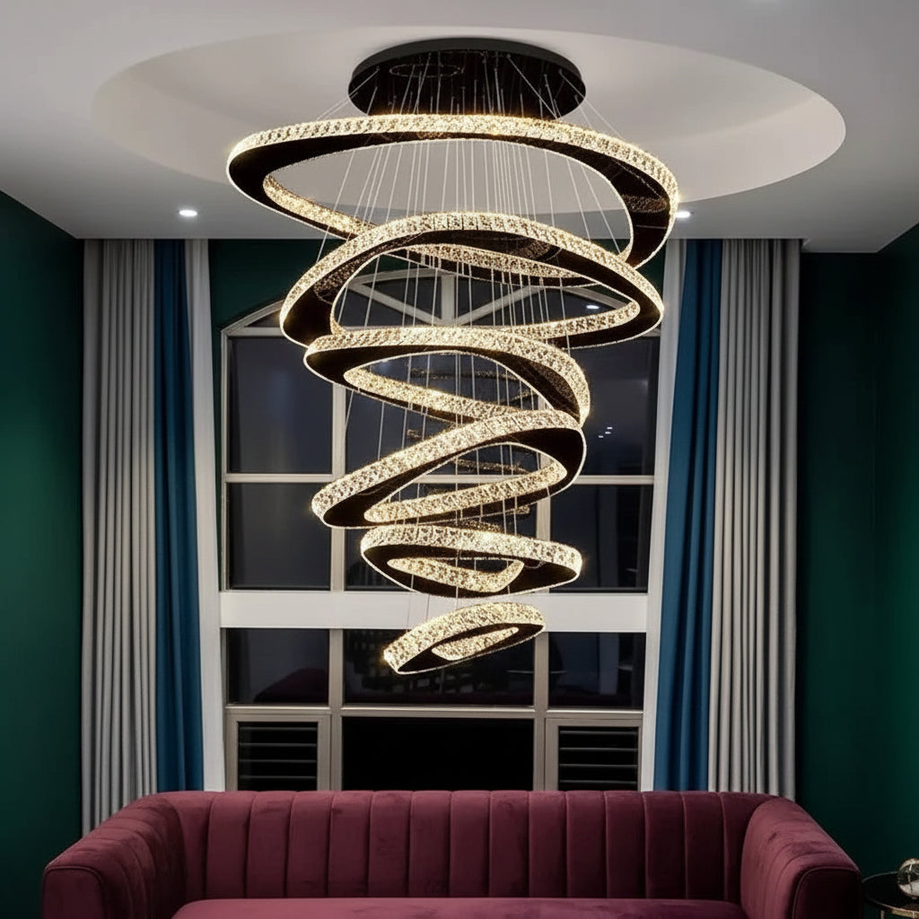 TWISPHERA-Spiral Ring Chandelier -ZENDUCE