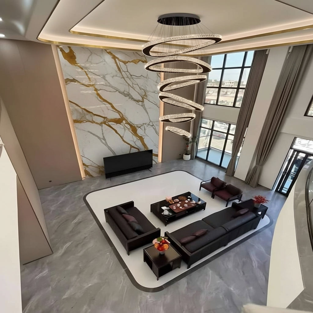 TWISPHERA-Spiral Ring Chandelier -ZENDUCE