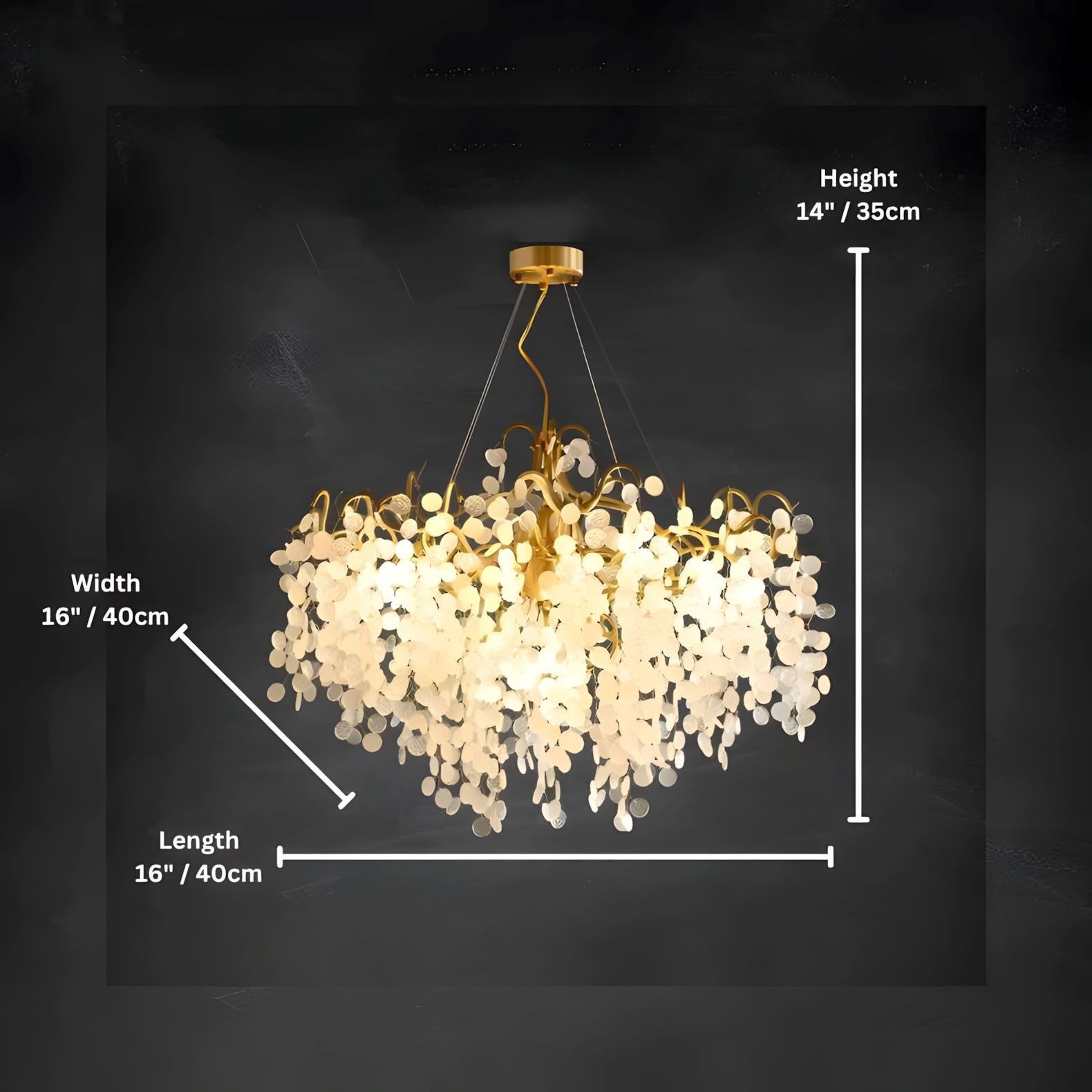 VALORA - ZENDUCE - Round - 16" x 16" x 14" / 40cm x 40cm x 35cm / Neutral White