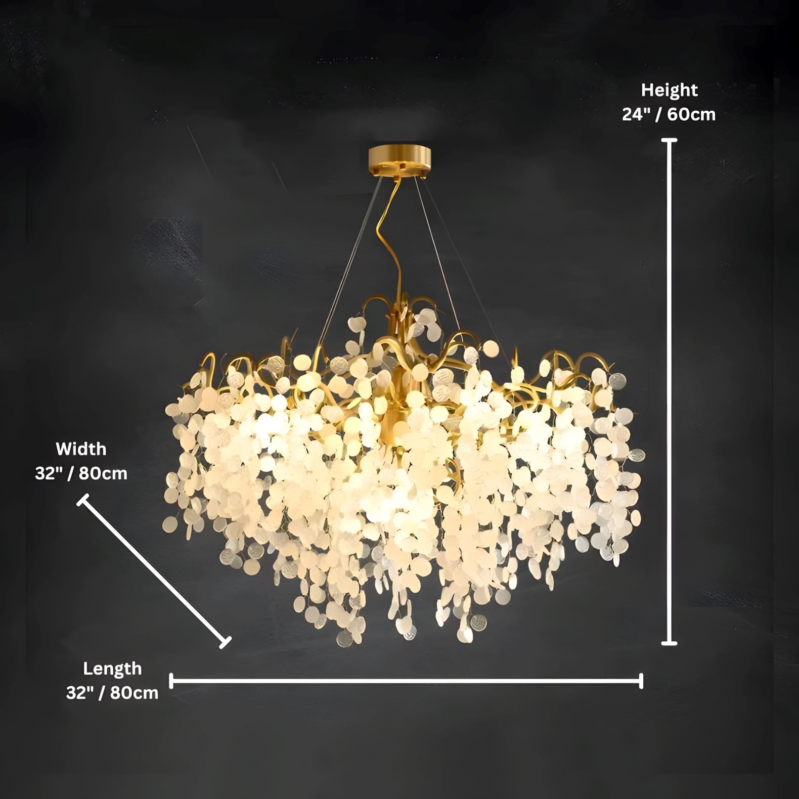 VALORA - ZENDUCE - Round - 32" x 32" x 24" / 80cm x 80cm x 60cm / Warm White