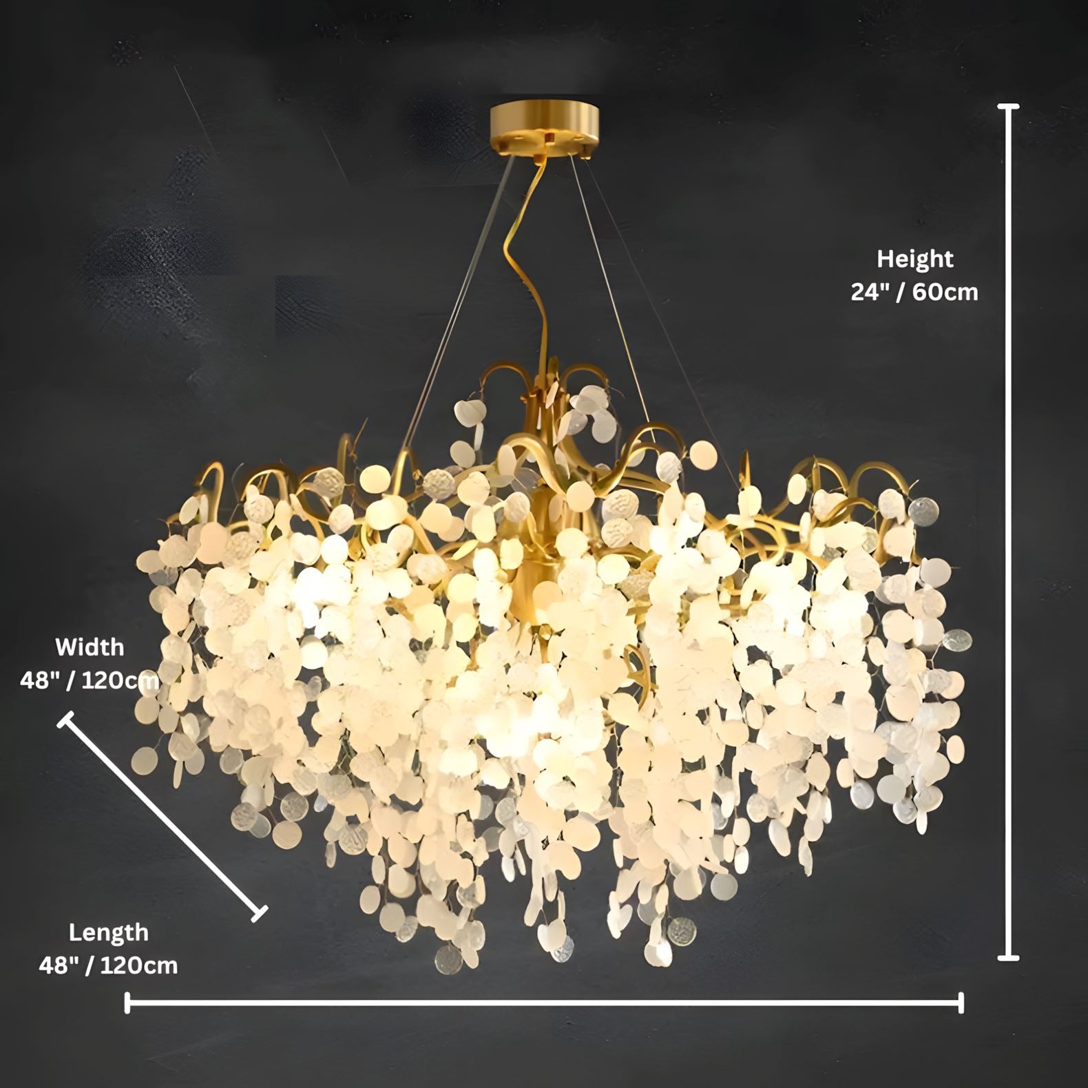 VALORA - ZENDUCE - Round - 48" x 48" x 24" / 120cm x 120cm x 60cm / Warm White