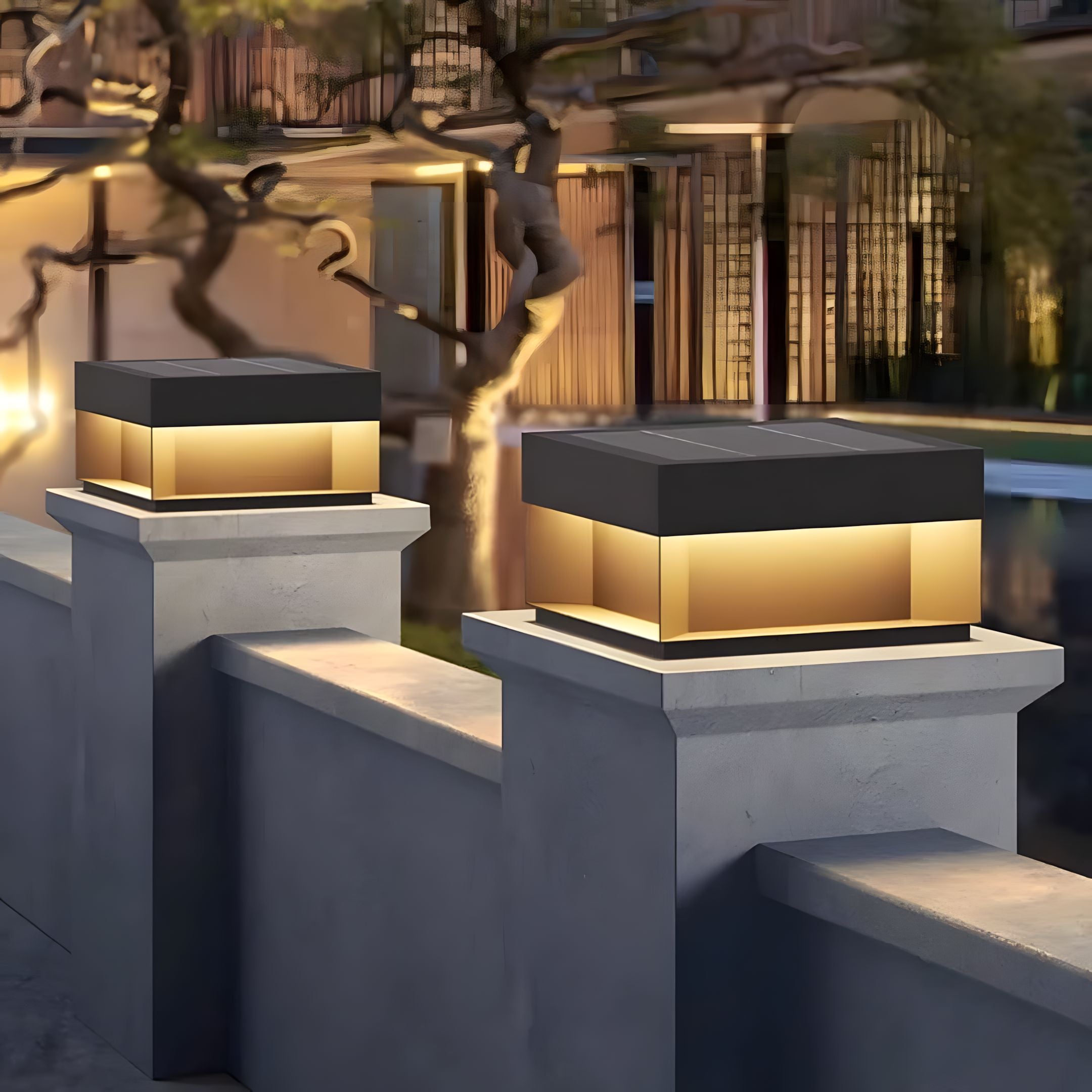 VELLA-Solar Square Post Light-ZENDUCE