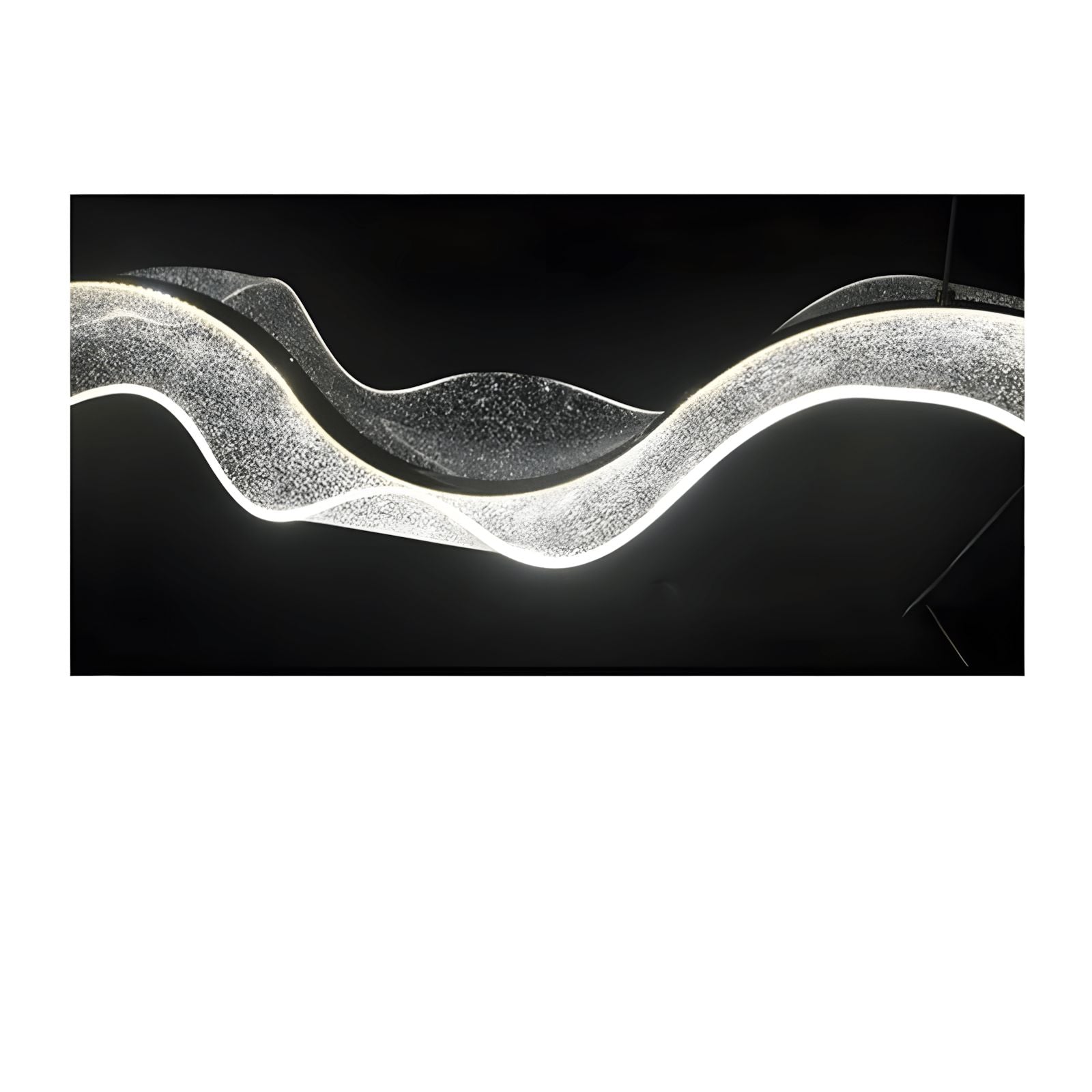VELURE (OPEN BOX)-Transparent Acrylic Wave Chandelier-ZENDUCE