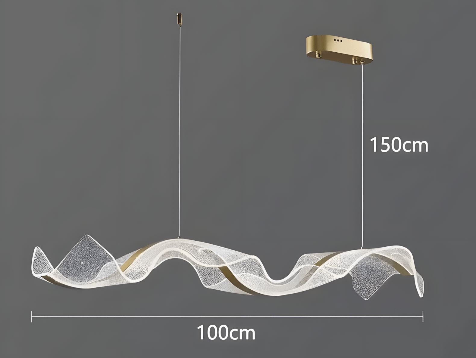 VELURE (OPEN BOX)-Transparent Acrylic Wave Chandelier-ZENDUCE