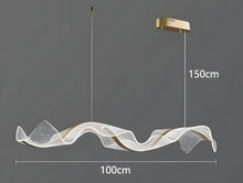 VELURE (OPEN BOX)-Transparent Acrylic Wave Chandelier-ZENDUCE