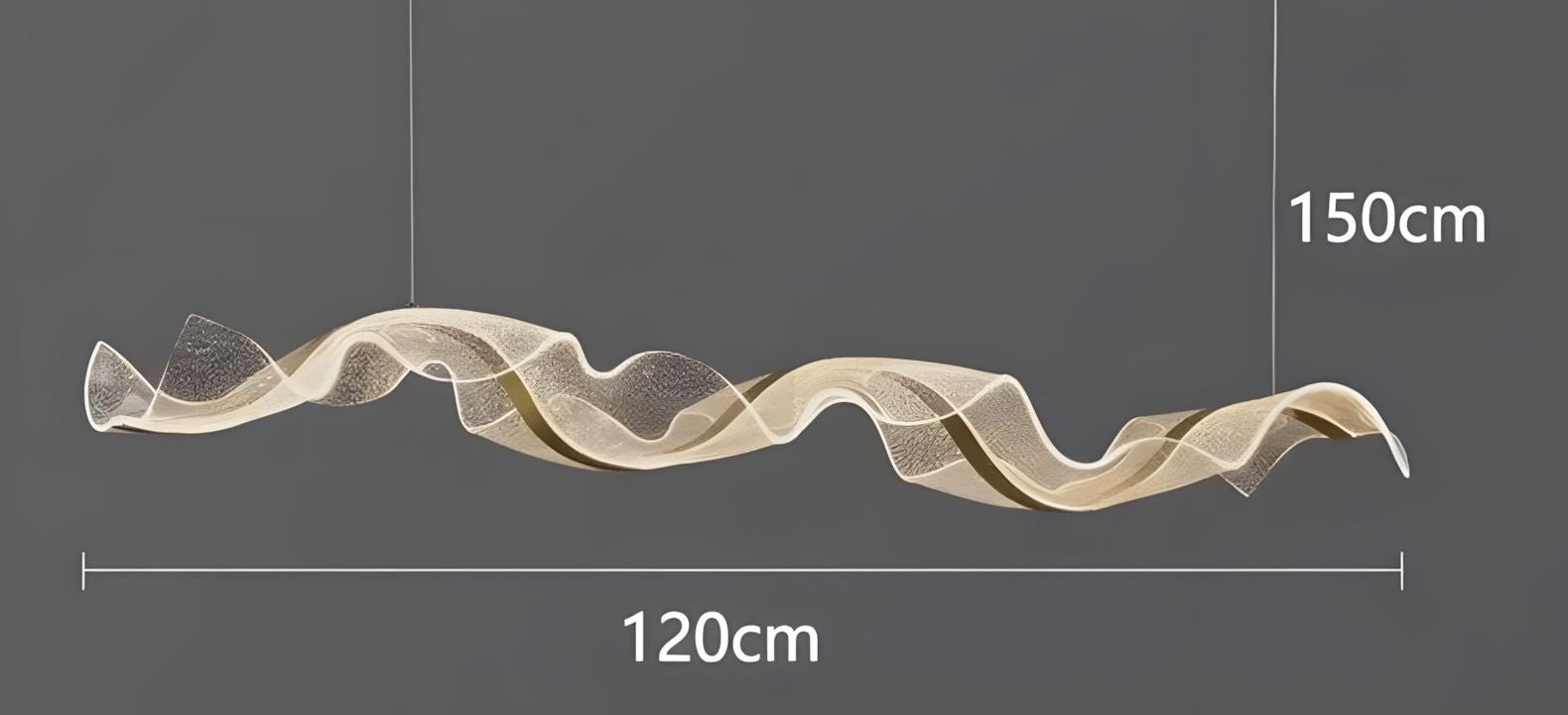 VELURE (OPEN BOX)-Transparent Acrylic Wave Chandelier-ZENDUCE