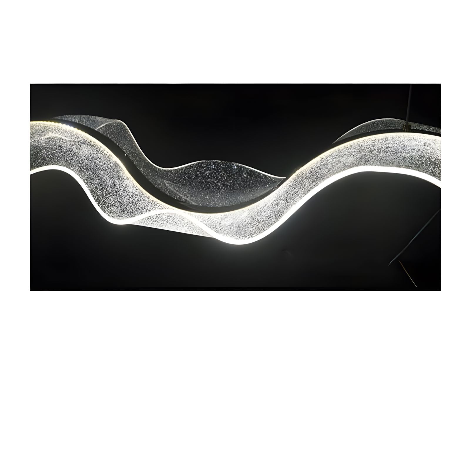 VELURE (OPEN BOX)-Transparent Acrylic Wave Chandelier-ZENDUCE