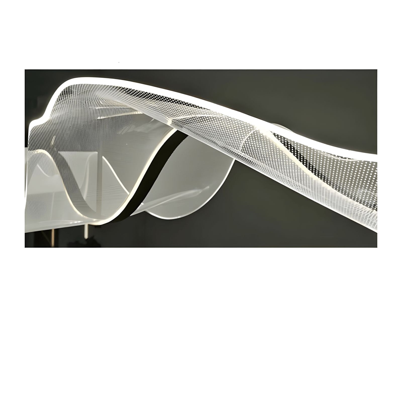 VELURE (OPEN BOX)-Transparent Acrylic Wave Chandelier-ZENDUCE