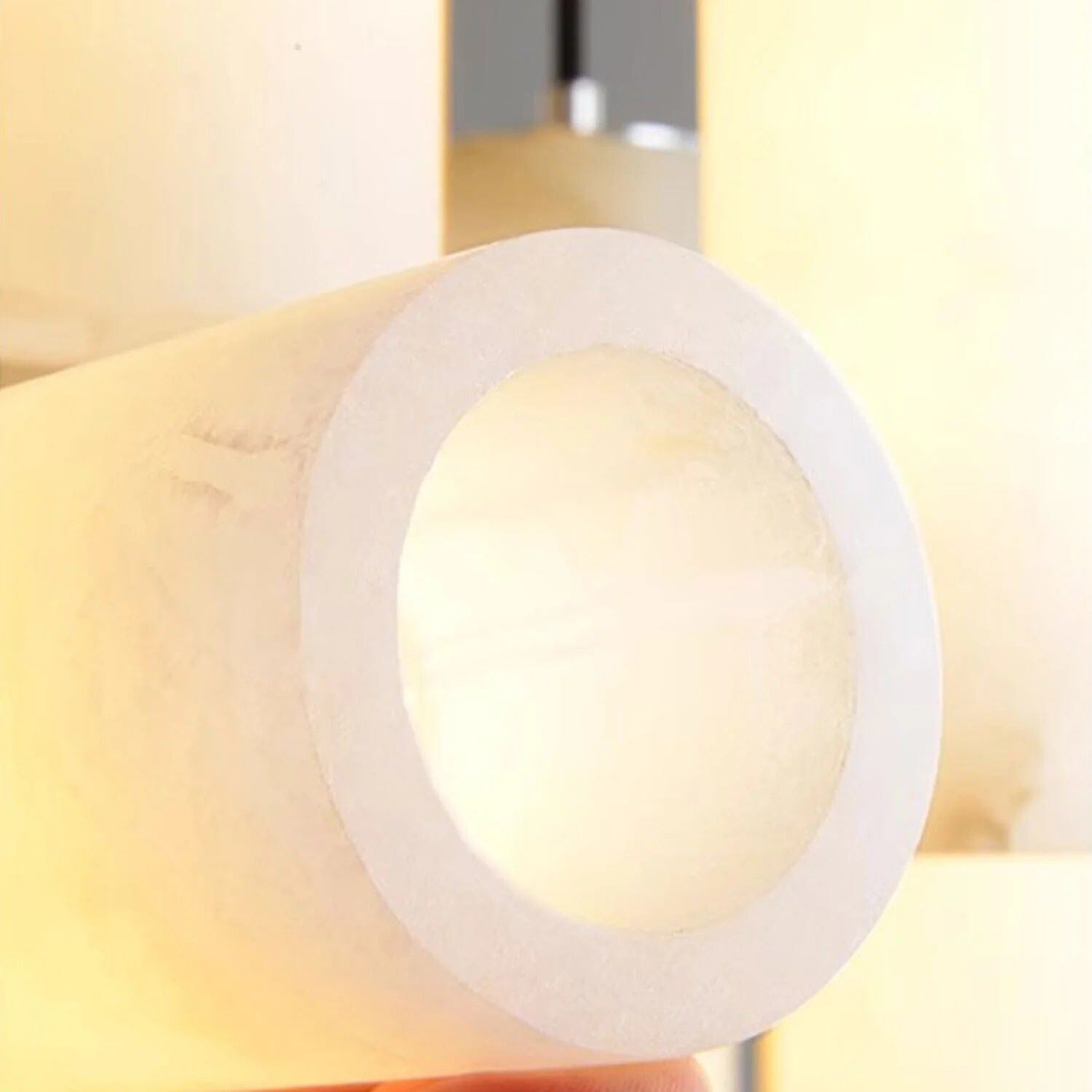 VERTARA-Cylindrical Marble Chandelier-ZENDUCE