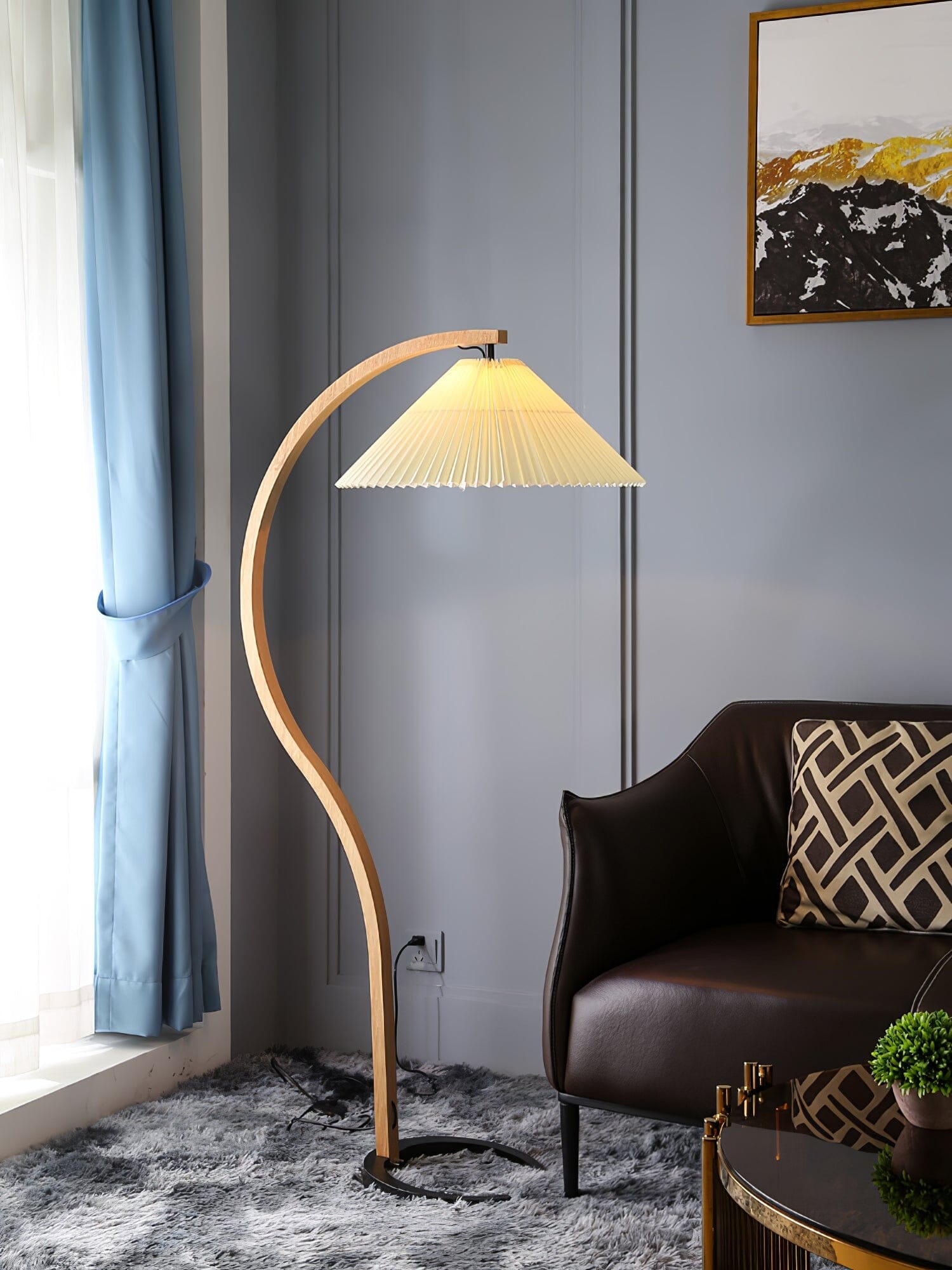 VIREX-Wooden Floor Lamp-ZENDUCE
