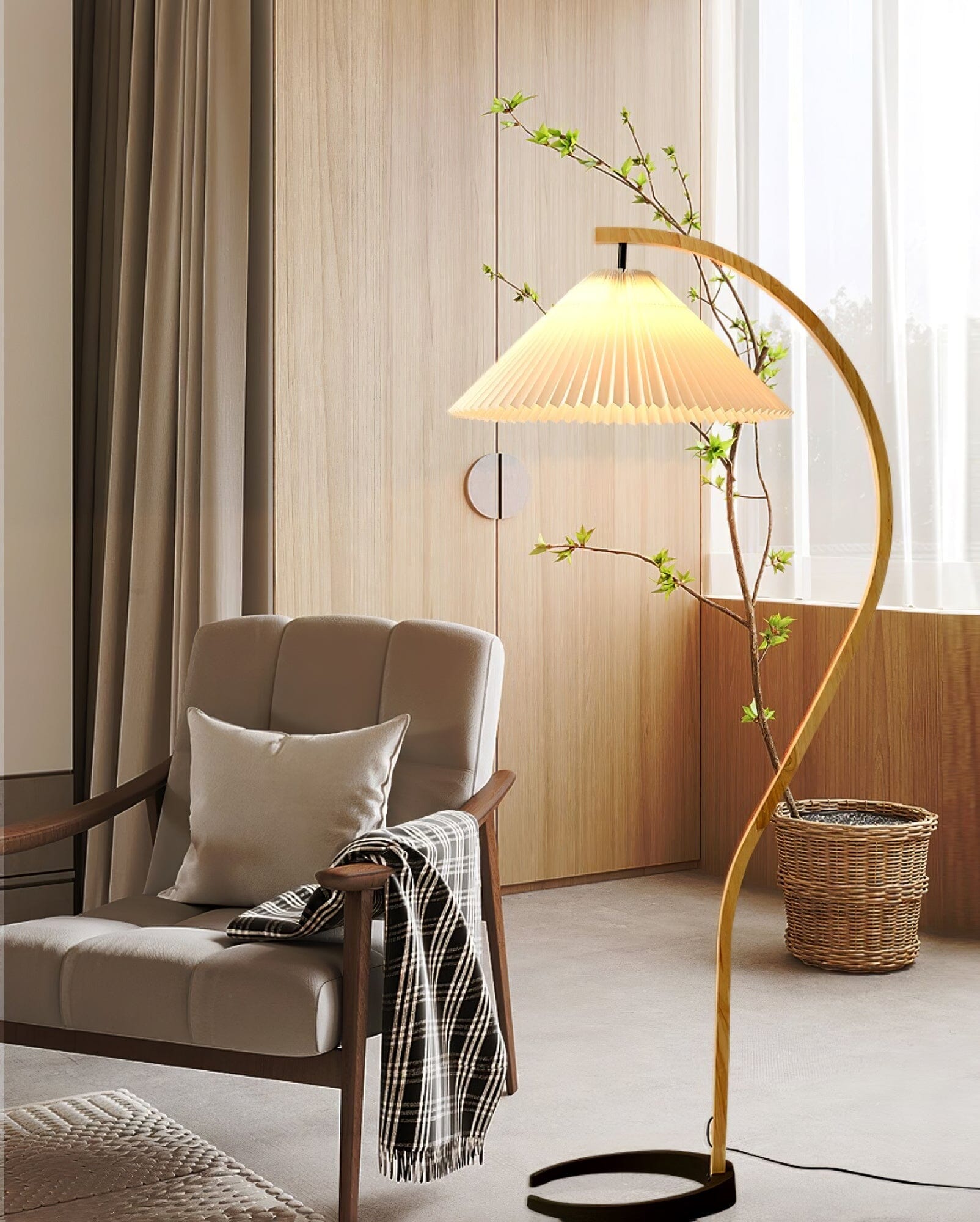 VIREX-Wooden Floor Lamp-ZENDUCE