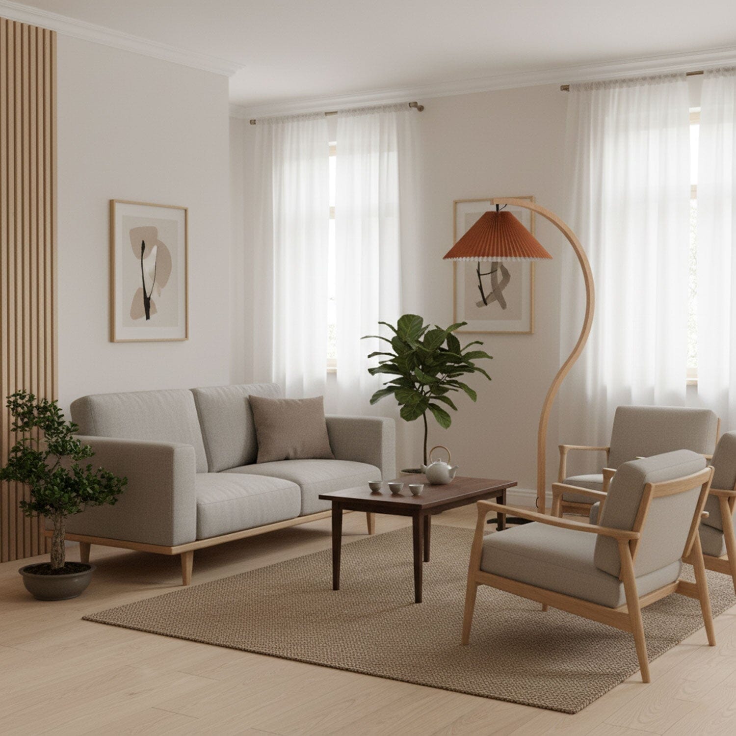 VIREX-Wooden Floor Lamp-ZENDUCE