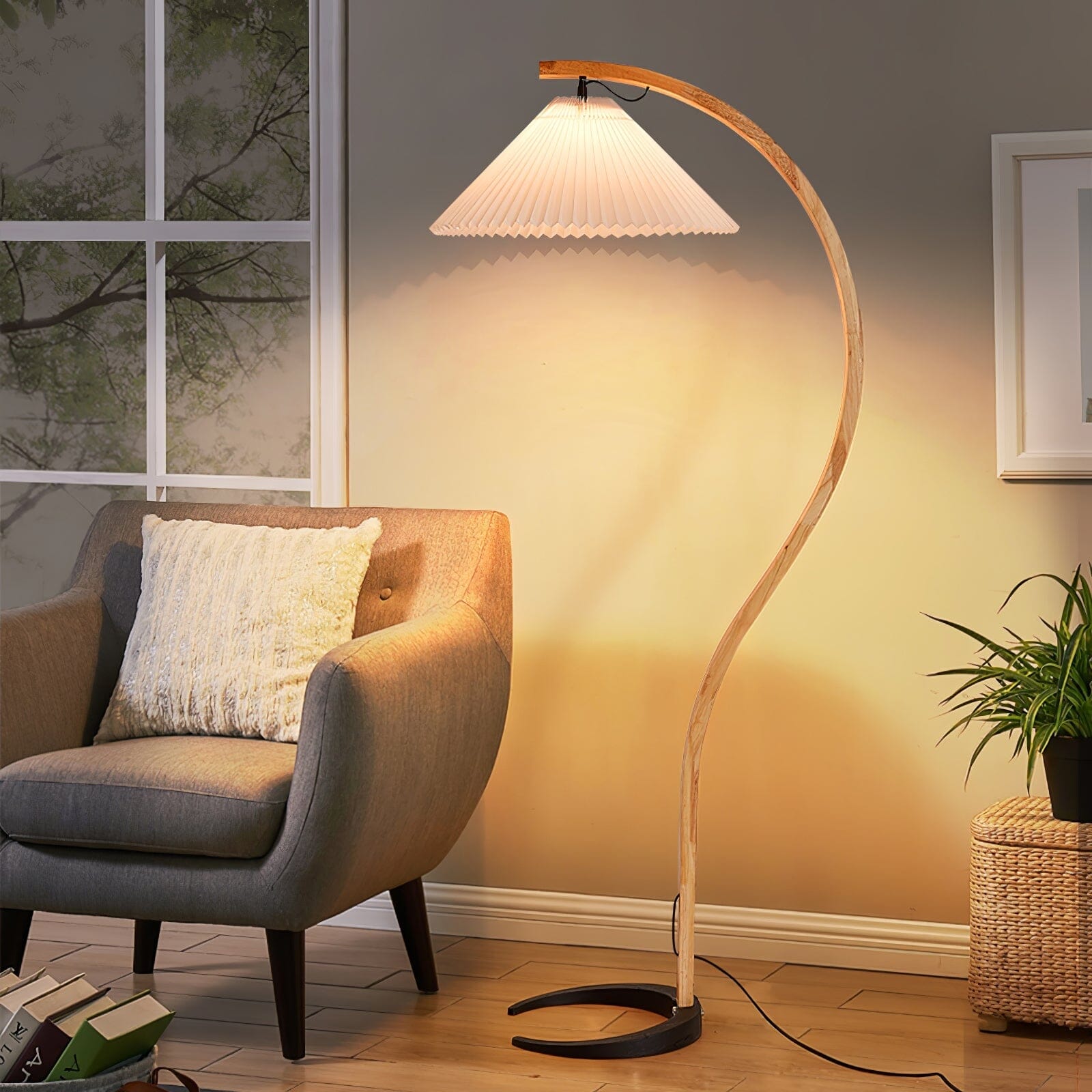 VIREX-Wooden Floor Lamp-ZENDUCE
