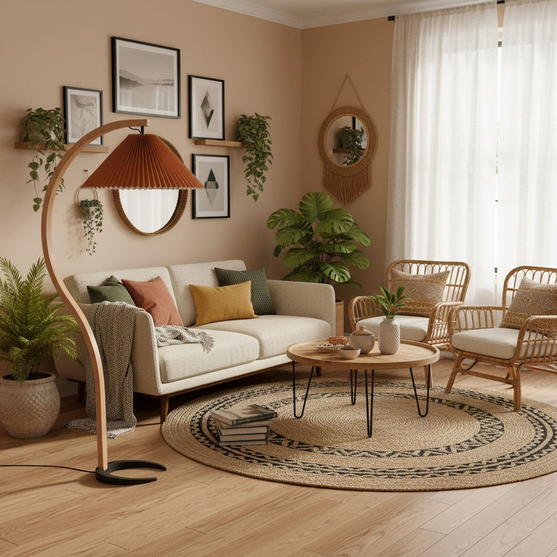 VIREX-Wooden Floor Lamp-ZENDUCE