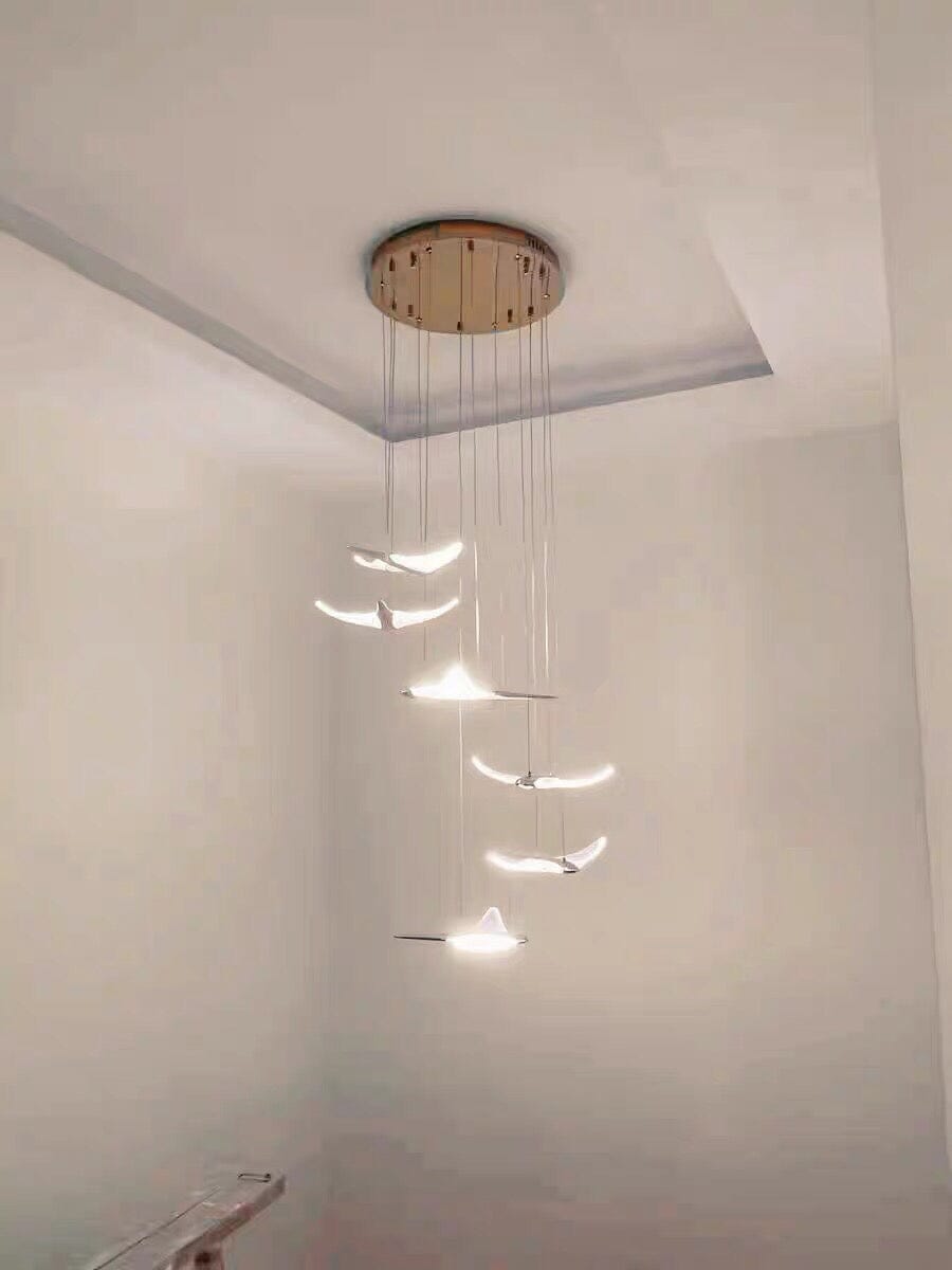 VOLANS - ZENDUCE - 8 Heads-Round Canopy ( ∅ 16" × H 98" ) / Warm White