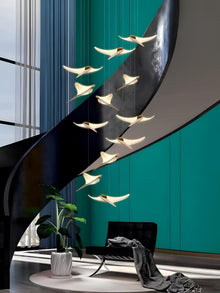 VOLANS - ZENDUCE - 8 Heads-Round Canopy ( ∅ 16" × H 98" ) / Warm White