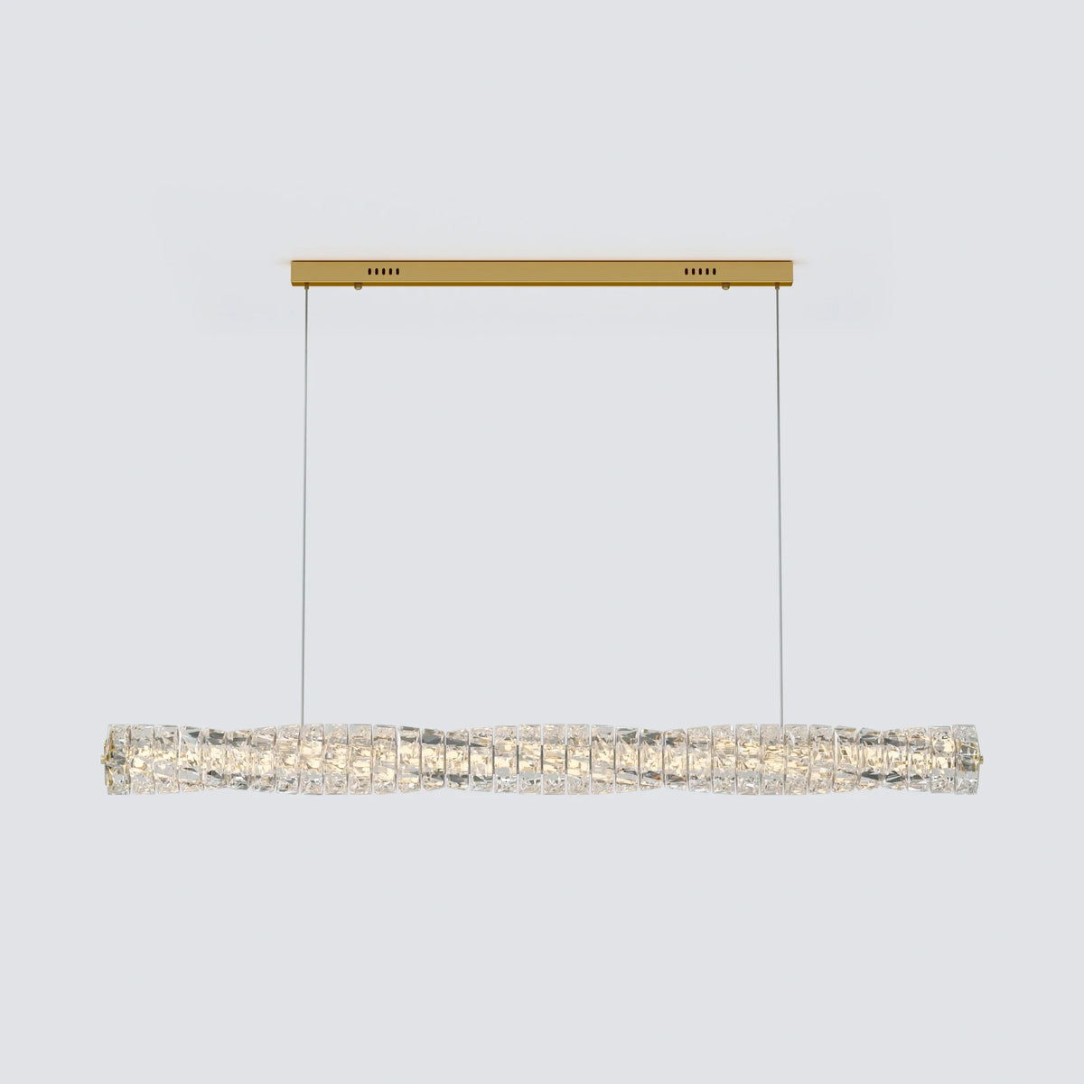 Front elevation of SEVRAYA with a gold rectangular canopy and illuminated crystal ribbon