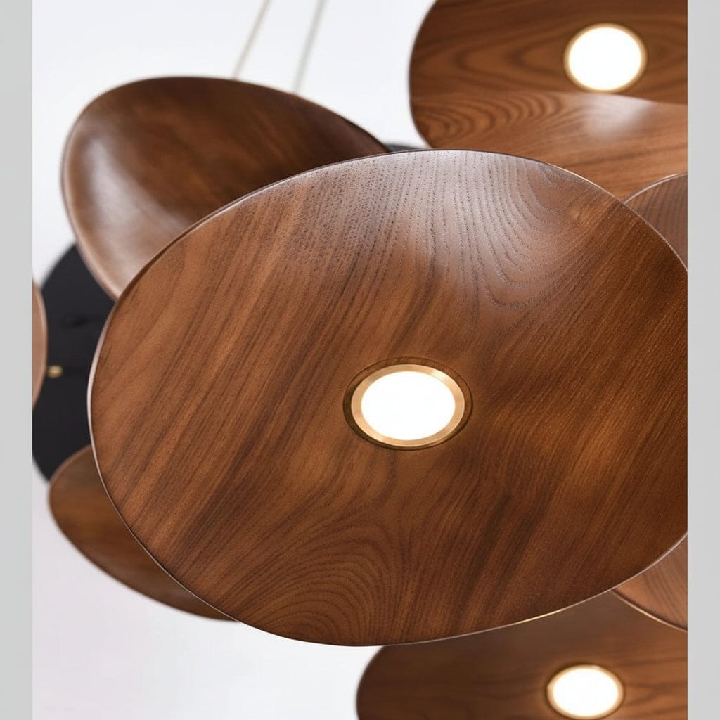 YARA-Organic Curved Wooden Chandelier-ZENDUCE