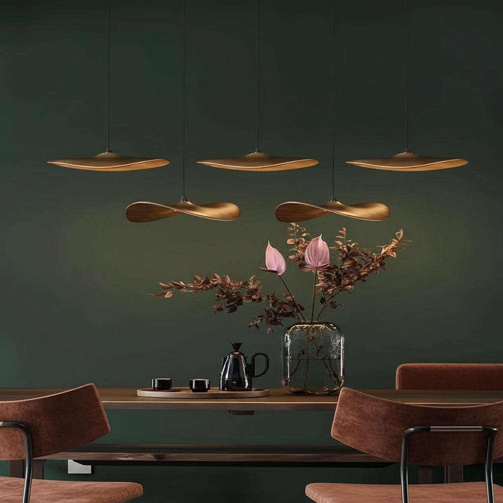 YARA-Organic Curved Wooden Chandelier-ZENDUCE