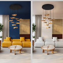 YARA-Organic Curved Wooden Chandelier-ZENDUCE