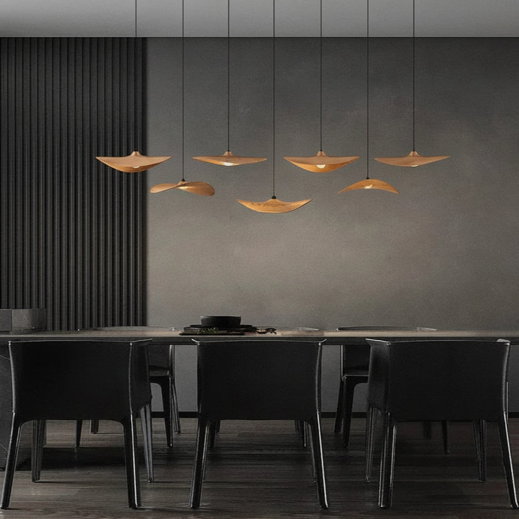 YARA-Organic Curved Wooden Chandelier-ZENDUCE