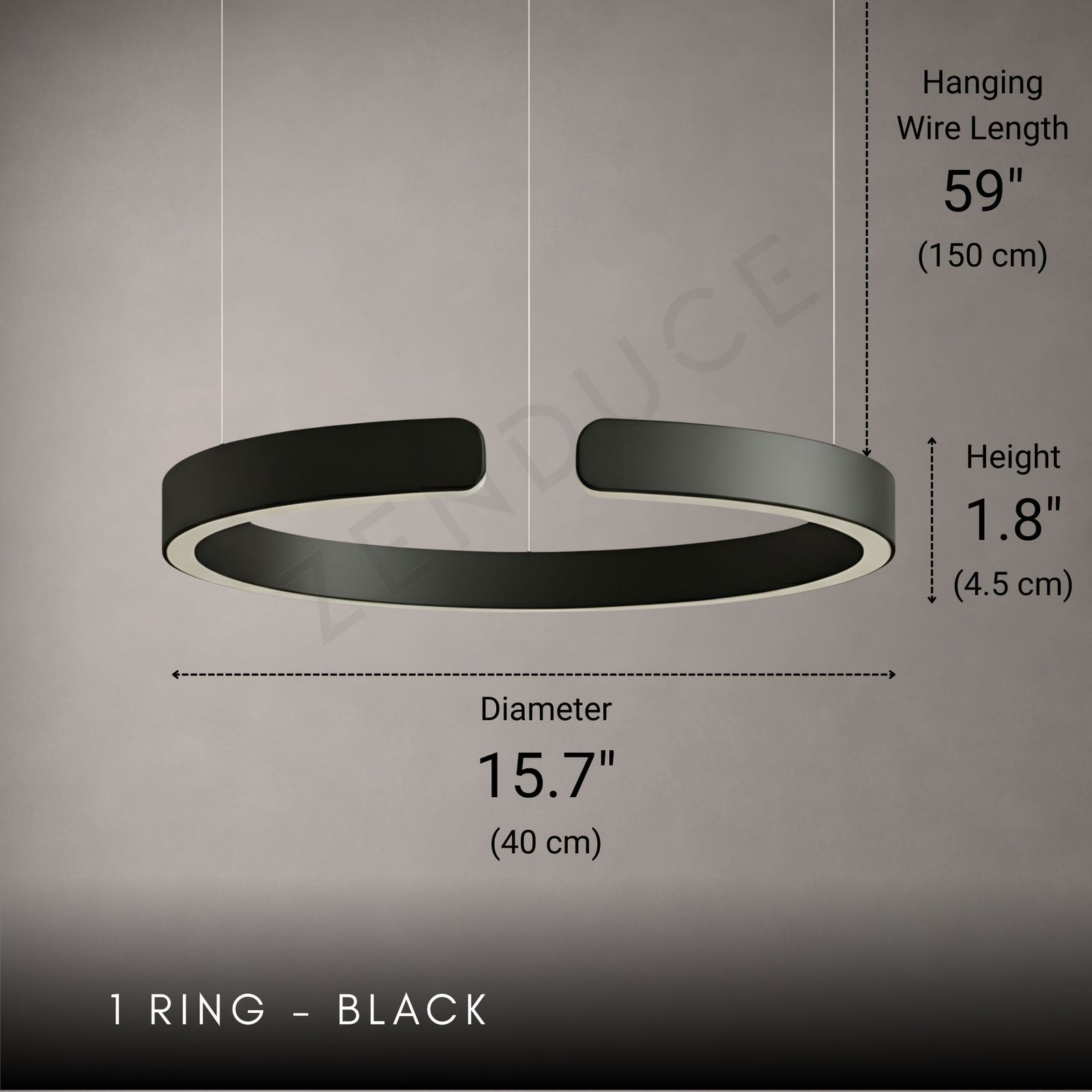 ZARIA-Modern Dimmable LED Ring Pendant Light-ZENDUCE