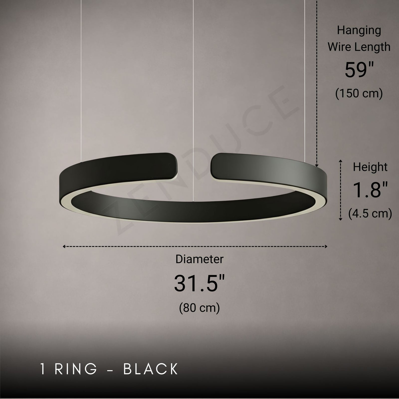 ZARIA-Modern Dimmable LED Ring Pendant Light-ZENDUCE