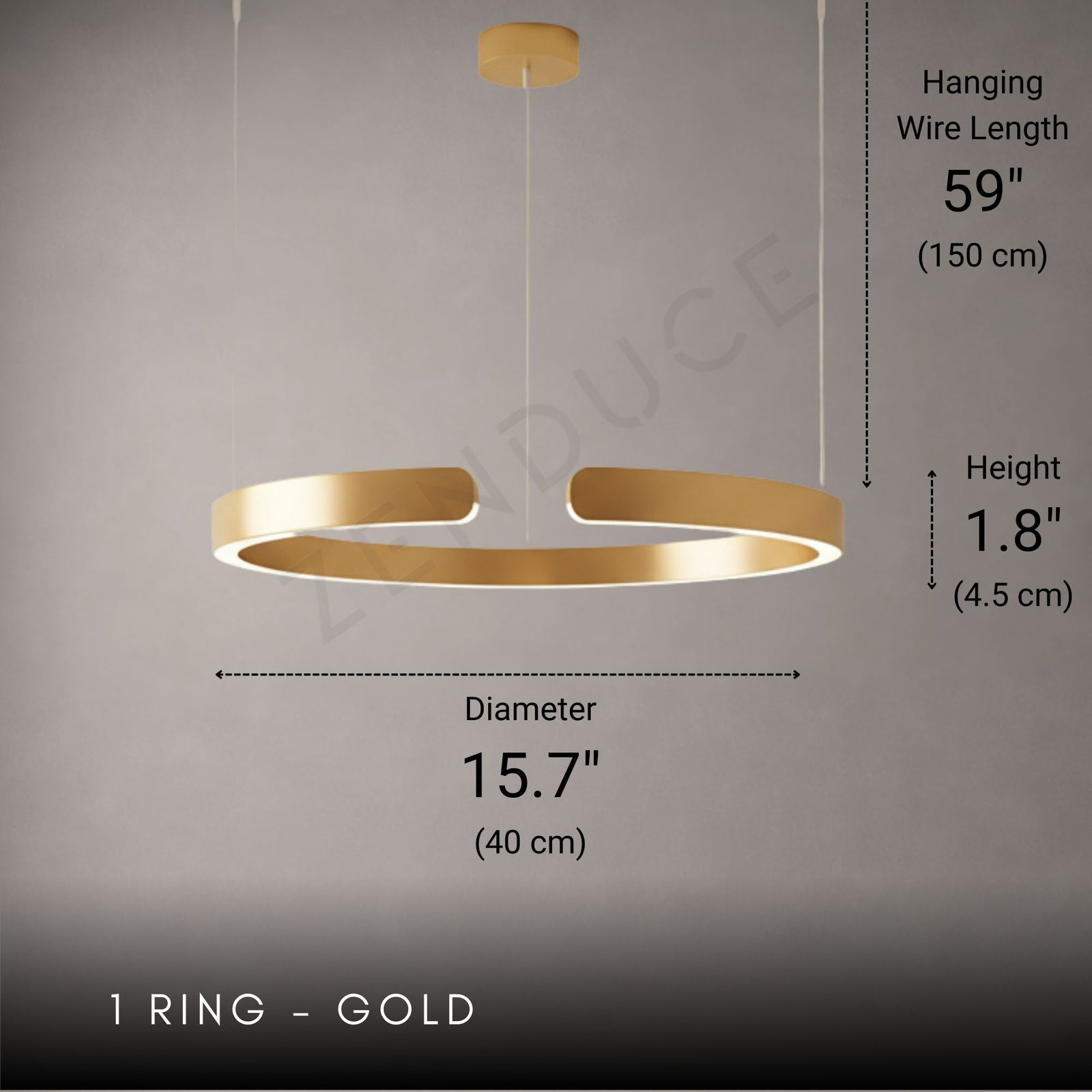 ZARIA-Modern Dimmable LED Ring Pendant Light-ZENDUCE