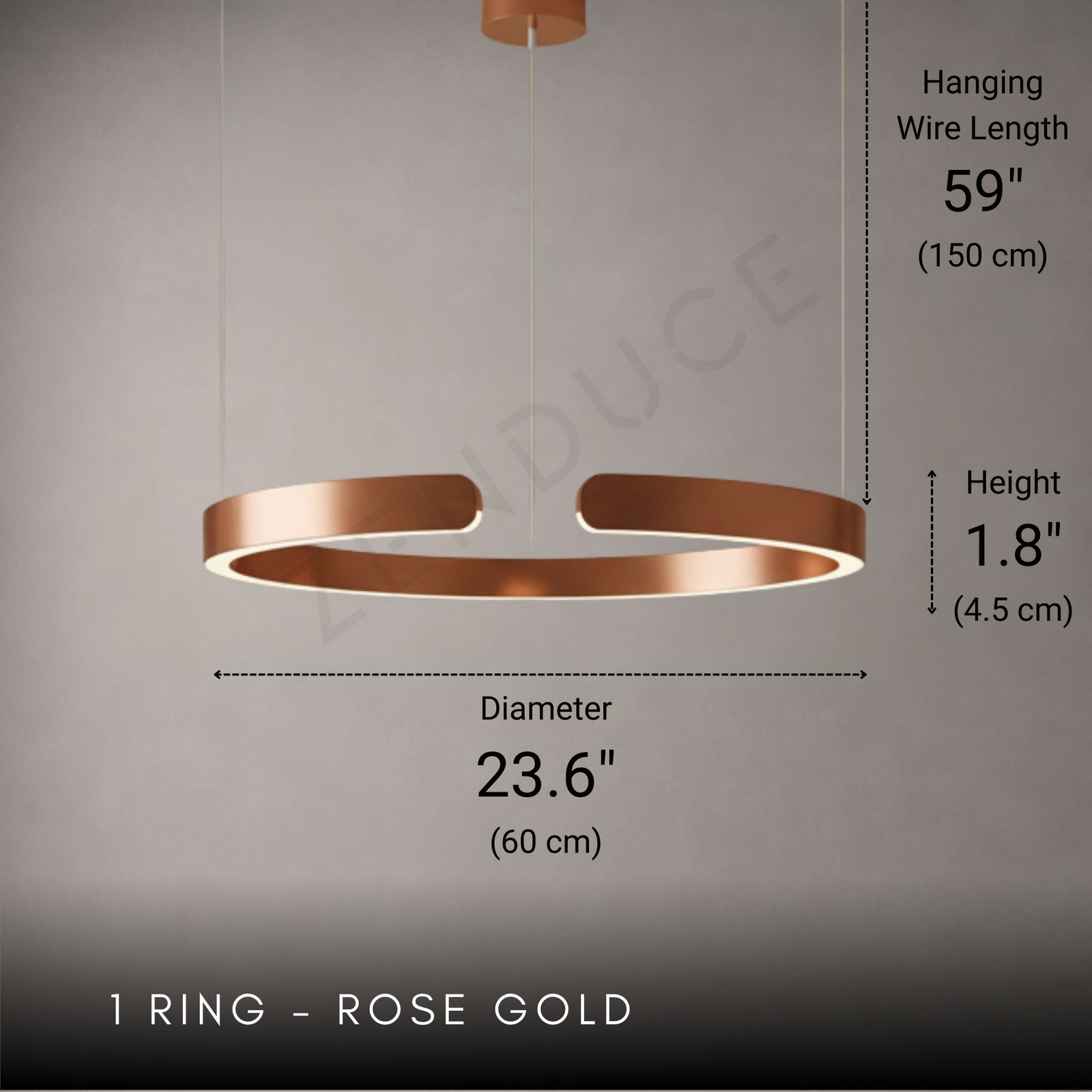 ZARIA-Modern Dimmable LED Ring Pendant Light-ZENDUCE