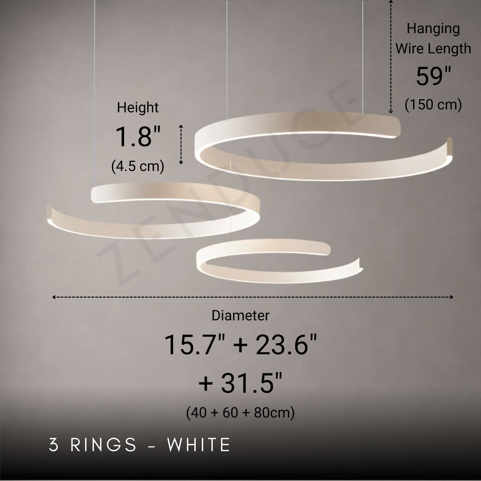ZARIA-Modern Dimmable LED Ring Pendant Light-ZENDUCE