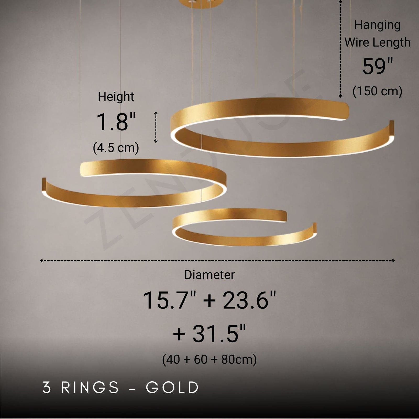 ZARIA-Modern Dimmable LED Ring Pendant Light-ZENDUCE