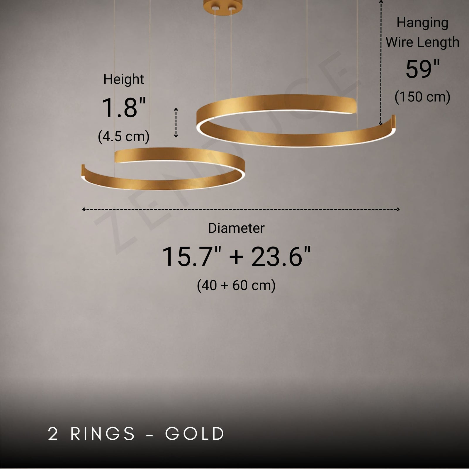 ZARIA-Modern Dimmable LED Ring Pendant Light-ZENDUCE