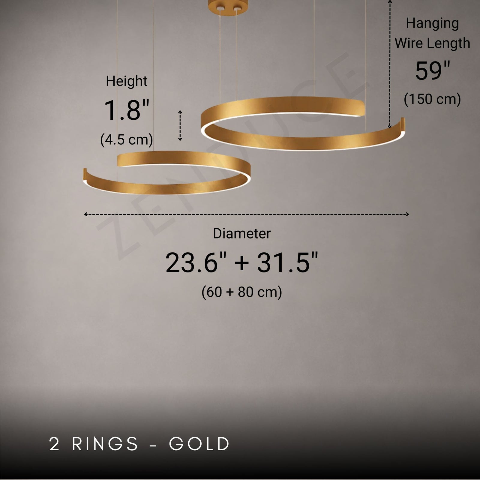 ZARIA-Modern Dimmable LED Ring Pendant Light-ZENDUCE