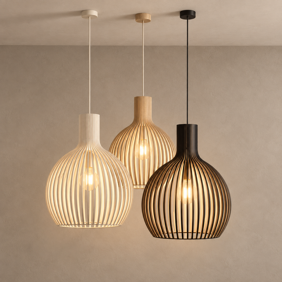 ABODE lighting on mushroom taupe with natural shadows
