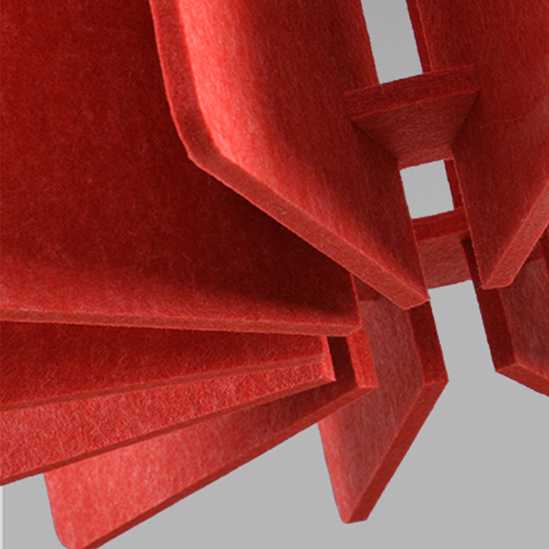 FELLA - Close view of the red PET felt panel construction