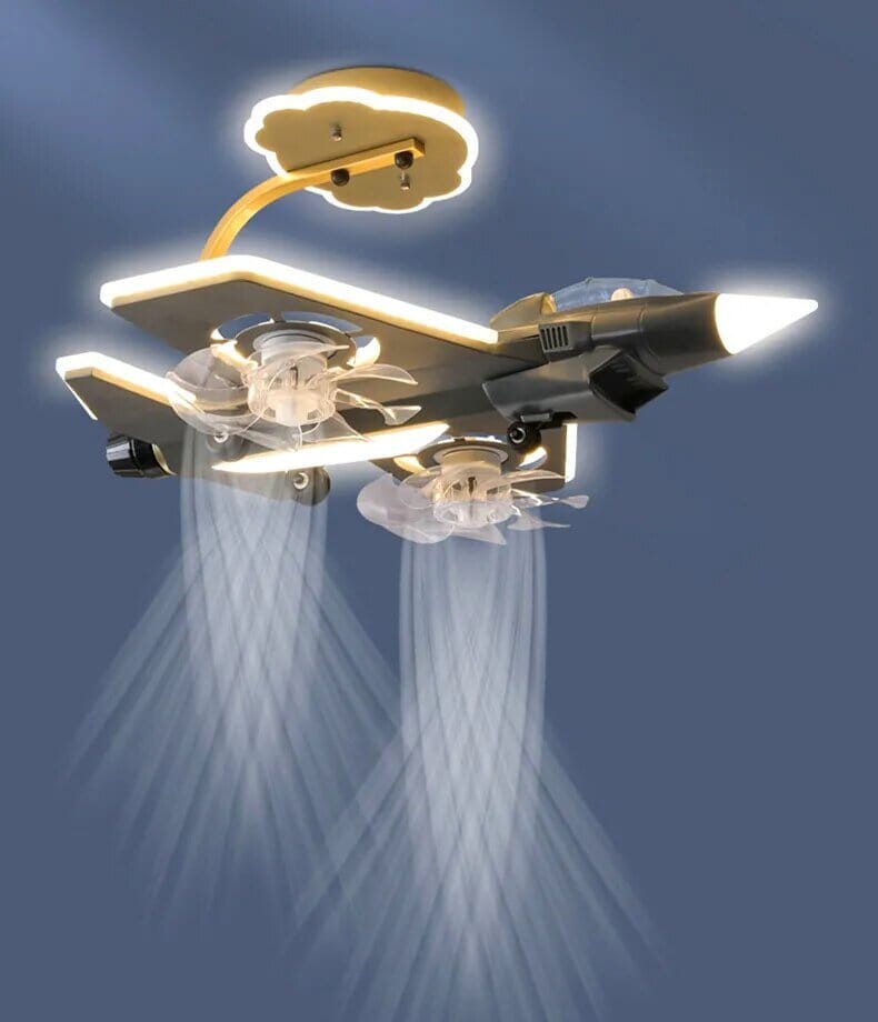 Airplane Ceiling Light with Fan for Kids Room
