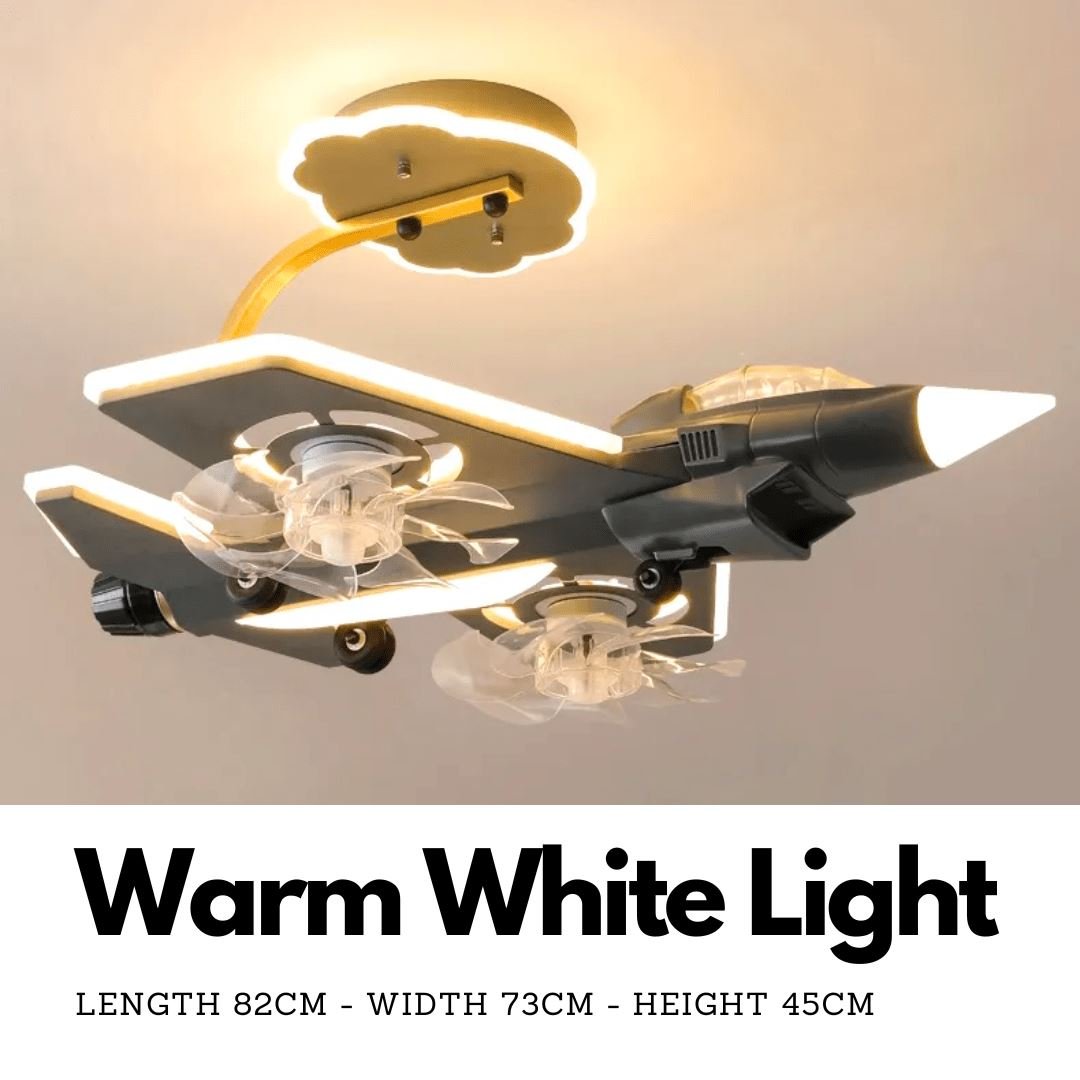 Airplane Ceiling Light with Fan for Kids Room