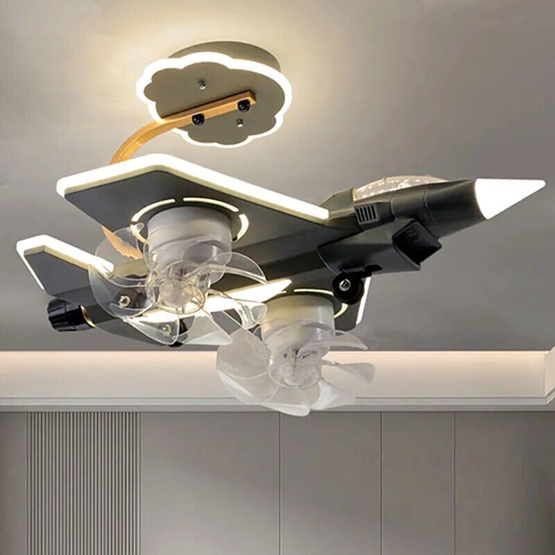 Airplane Ceiling Light with Fan for Kids Room