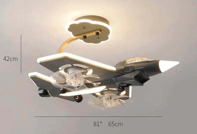 Airplane Ceiling Light with Fan for Kids Room