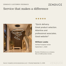 Verified five-star Zenduce company review by William Leake on Trustpilot, September 1, 2026; brand-level feedback, not an ALINA product review.