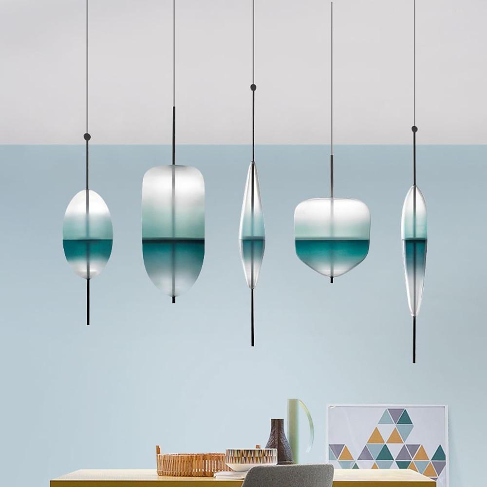 NERINA - Five gradient glass pendant shapes arranged together
