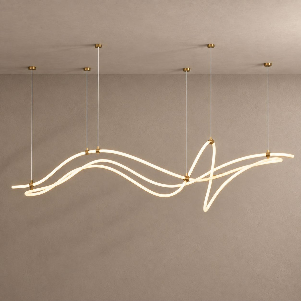 ARC lighting with natural shadows against a mushroom taupe background