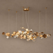 AUTUM chandelier on mushroom taupe background with round canopy