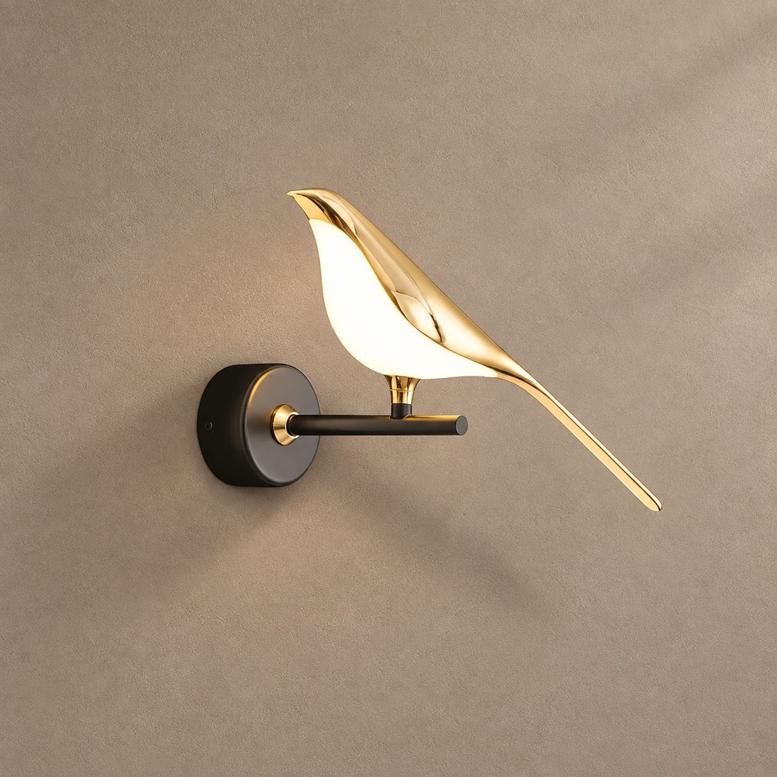 AVIAN WALL on mushroom taupe background with natural shadows